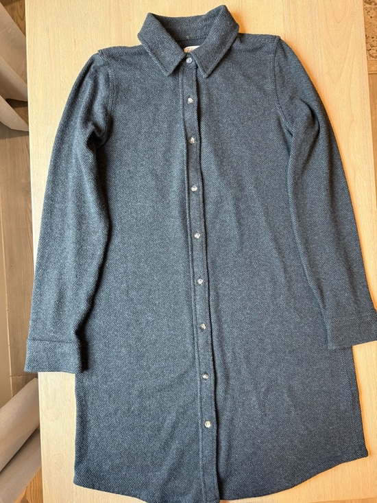 Faherty Dresses & Skirts - Faherty Women’s Charcoal Gray Collared Shirt Dress Long Sleeve Size Small